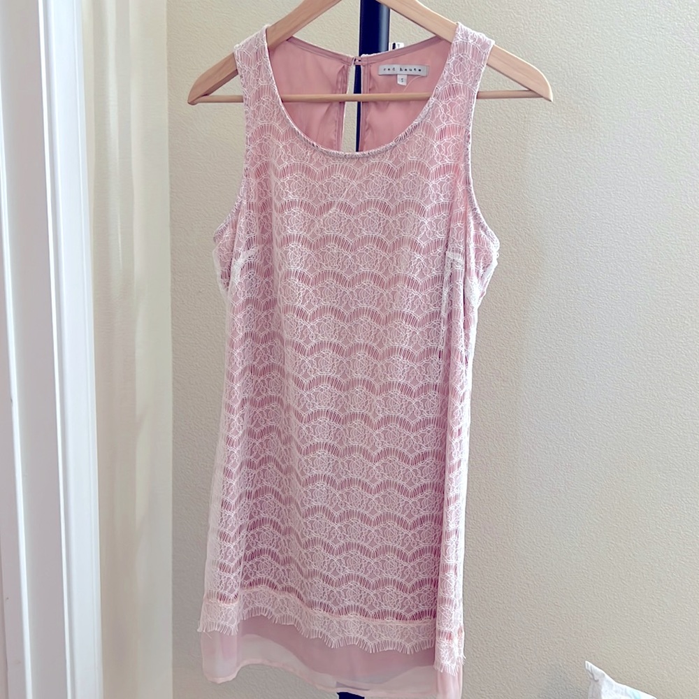 Red Haute Pink Lace Dress